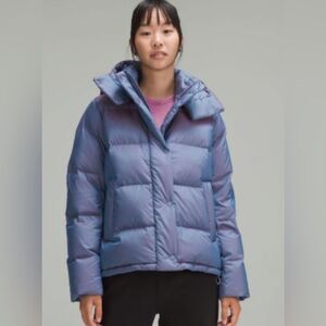 Lululemon women’s 10 wunder puff 600 down fill jacket heathered wild indigo